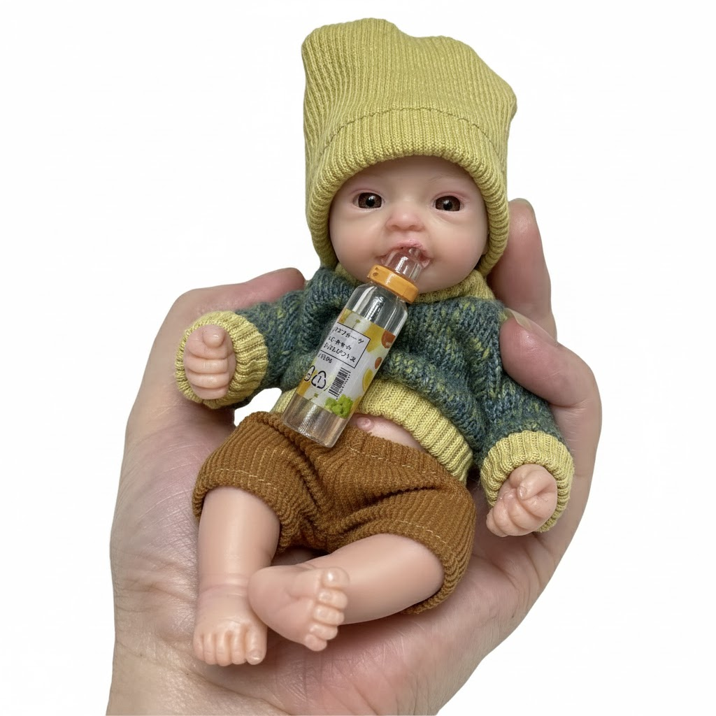 AnjoDoll 素敵な 6 インチ手のひら新生児フルボディシリコーン男の子リボーン人形ベベリボーンコルポデシリコーンインテイロ