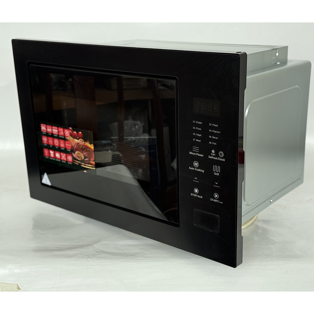 25L 内蔵電子レンジ 1000W ステンレス鋼パネル 220-240V 50Hz 自動調理機能キッチンキャビネット用