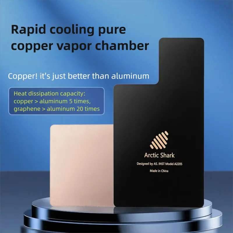 純銅電話ヒートシンクグラフェンコーティング均一な放熱プレート磁気アタッチメント電話 IPad 用粘着裏地
