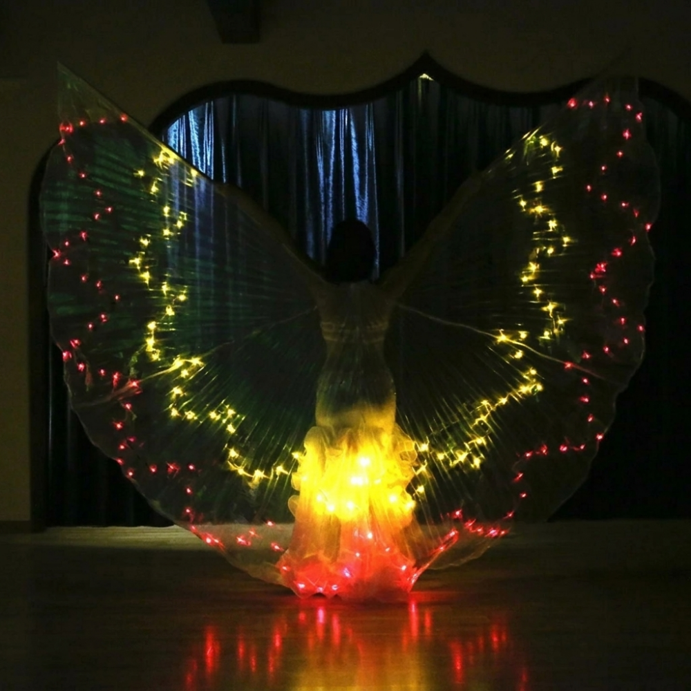 LED ダンスウェア蝶の羽光るカラフルなマント大人のステージパフォーマンスフェスティバル衣装カーニバルアパレル