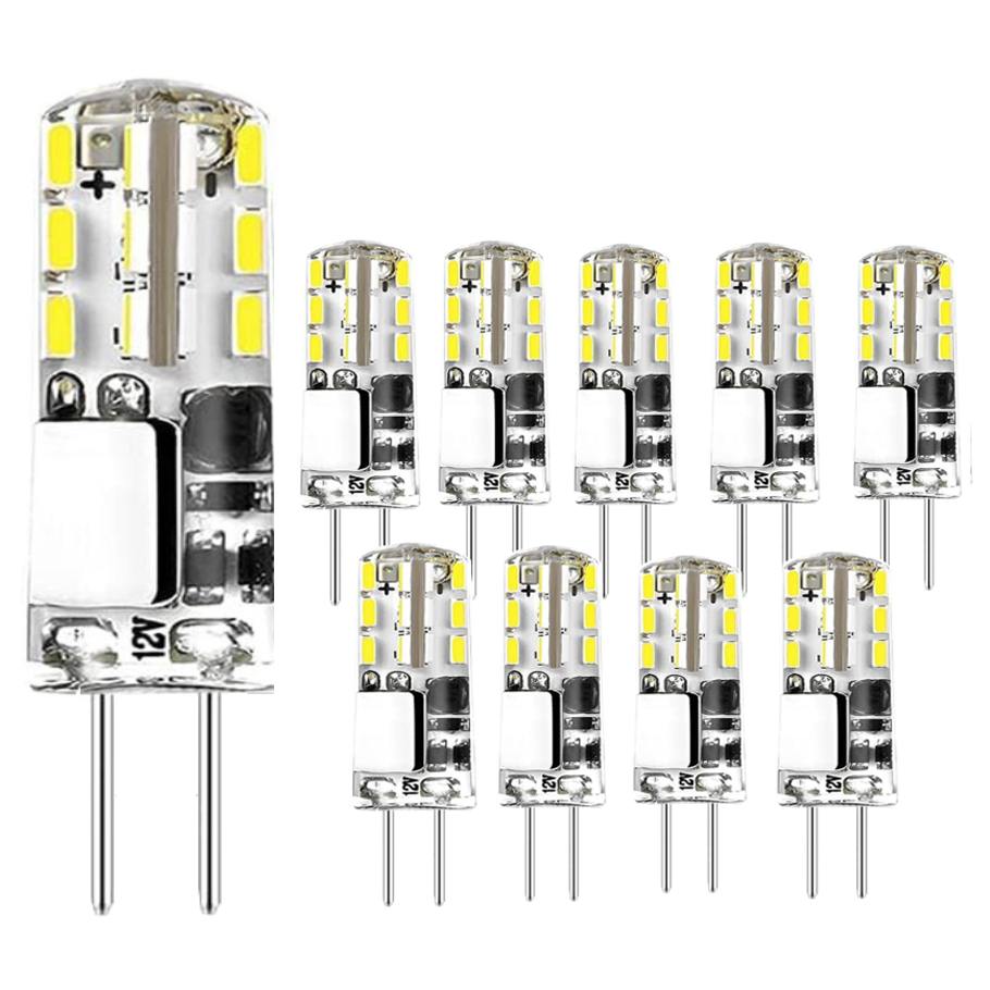 10 個 G4 LED 電球 2 ワット 3 ワット 5 ワット 9 ワット 12 ワット 15 ワット AC DC12V AC 220 V SMD ライトシリコンランプウォームホワイト/ホワイト 360 度角度 LED 照明
