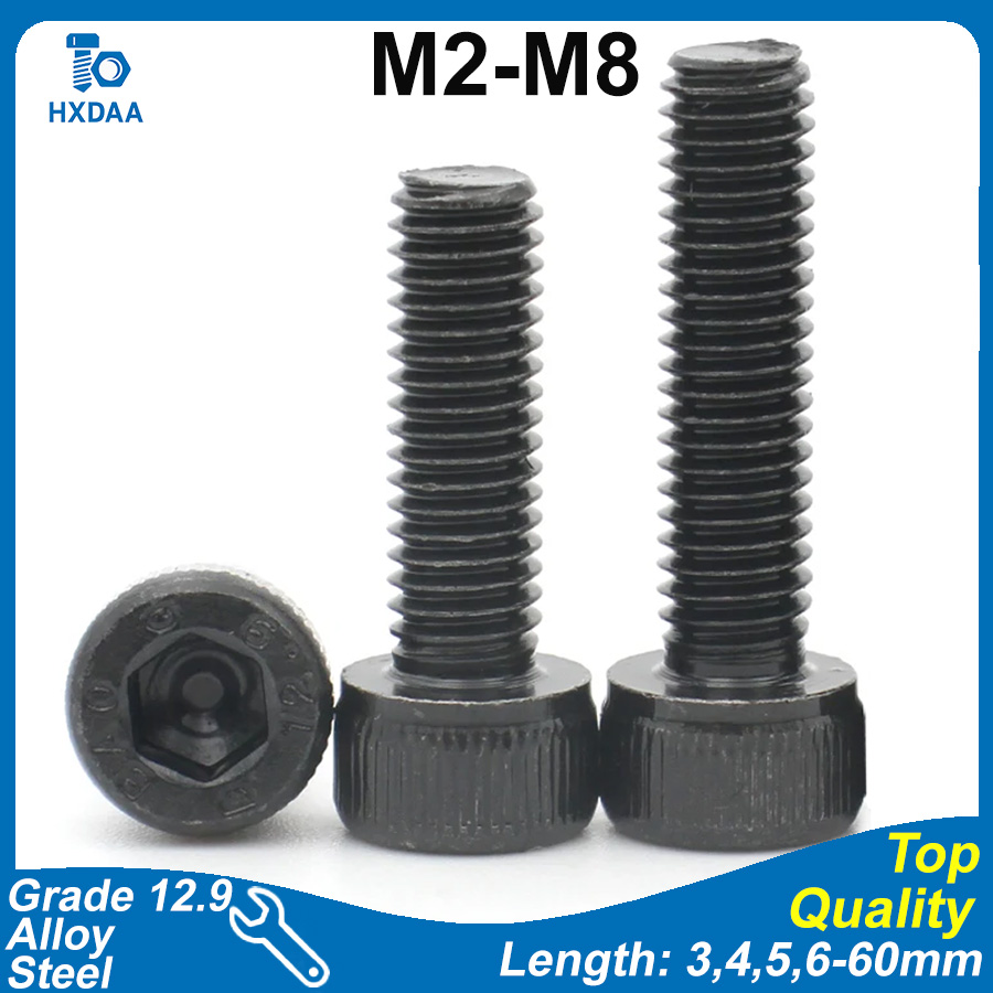 1-50 個 M2 M3 M4 M5 M6 M8 グレード 12.9 合金鋼六角穴付きボルトシリンダーヘッド六角ボルト高強度ファスナー