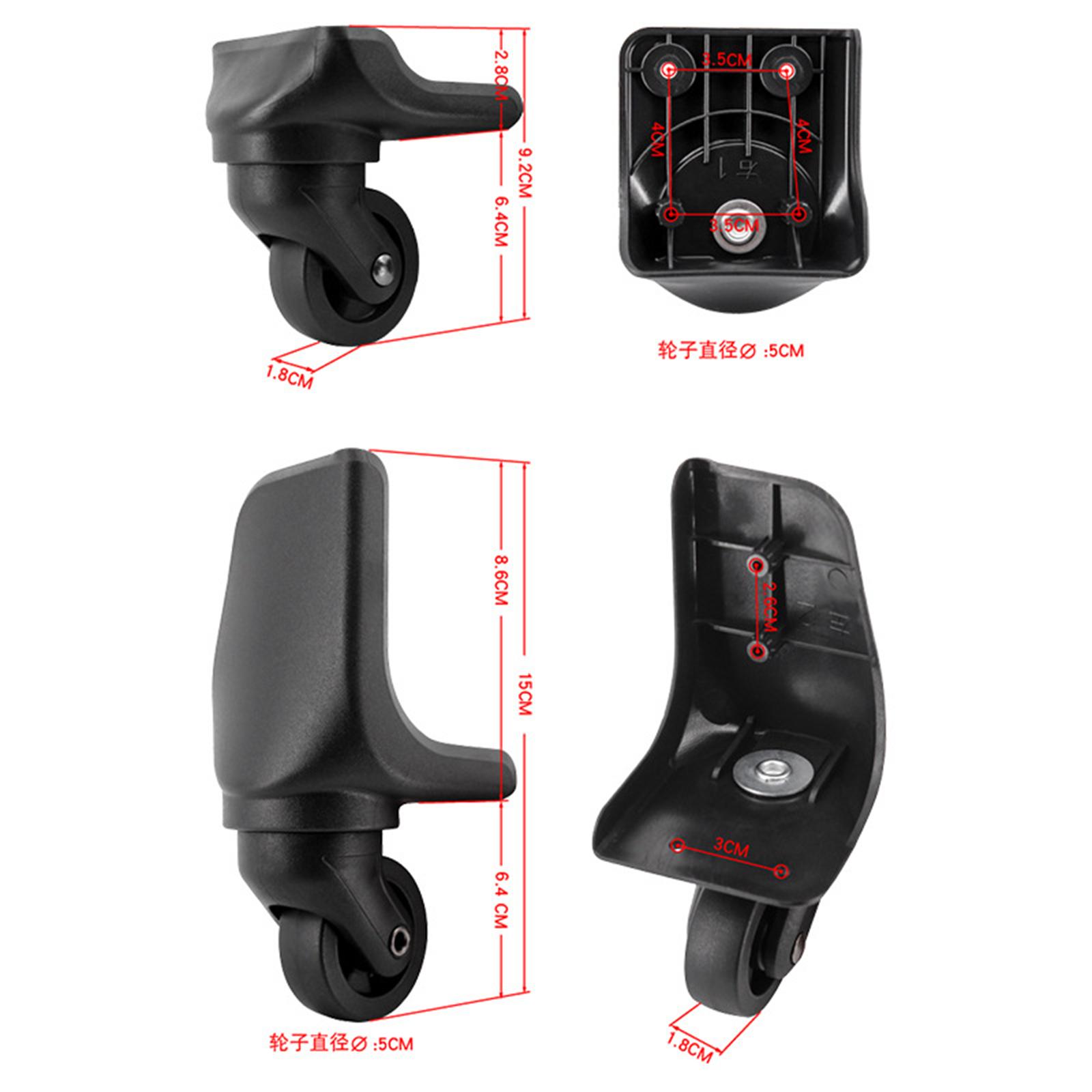 耐久性のある交換用荷物ホイール 4x 旅行スーツケースホイール 高耐久荷物ミュートホイール 修理用 旅行バッグ ブラック