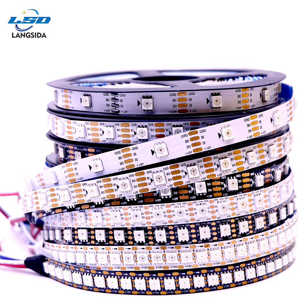WS2815 DC12V LED ストリップ ライト RGB 個別にアドレス指定可能 WS2812B WS2813 LED ライト デュアル信号 30 60 100 144 LED IP30 65 67