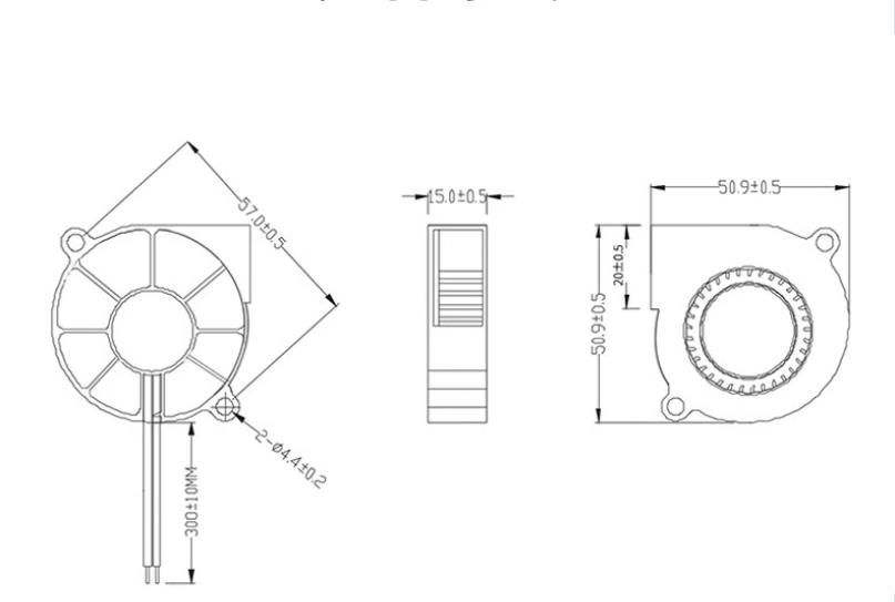 50x50x15mm 50mm DC5V 12V 24V 清浄機加湿器遠心タービン送風機ファン