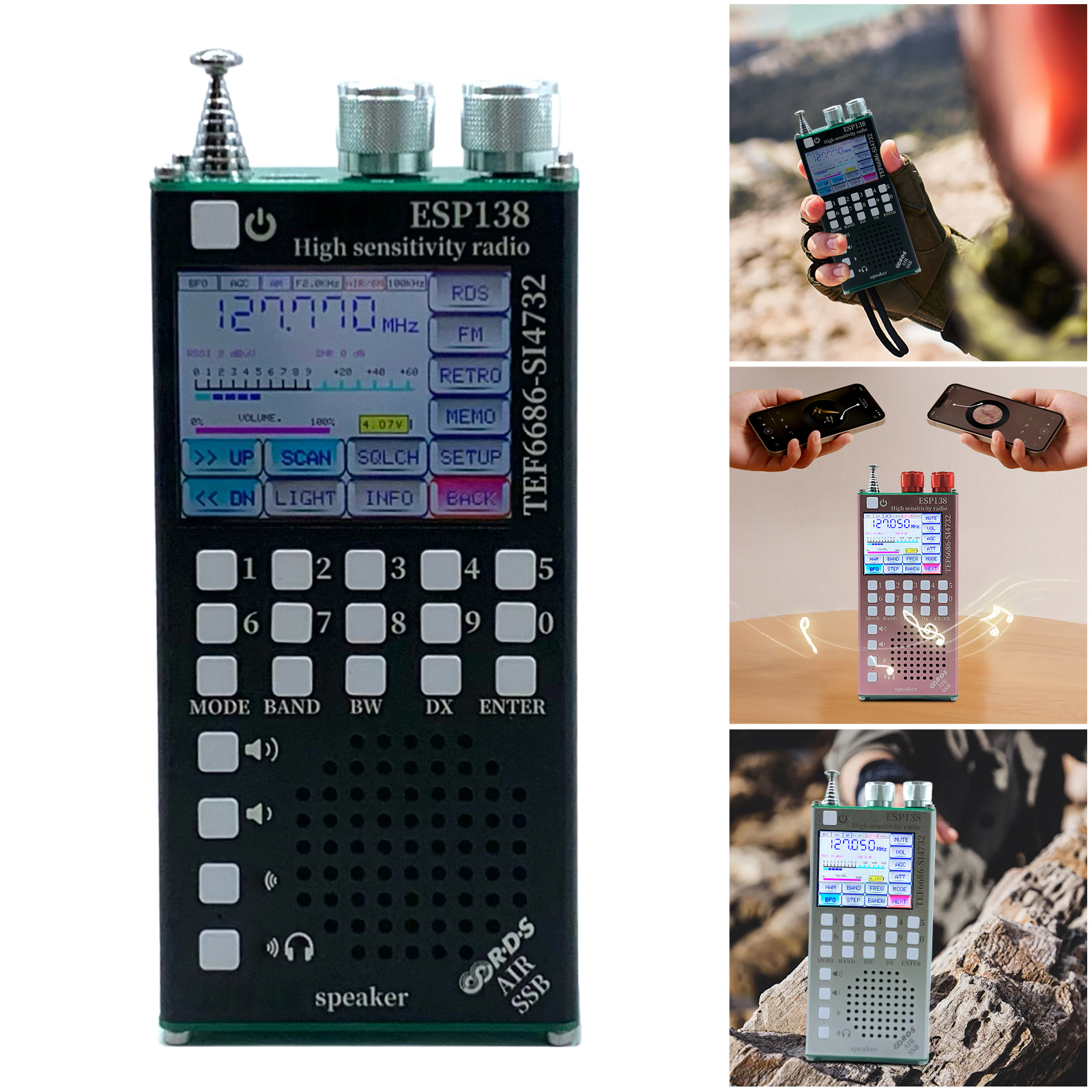デュアルモード高感度ラジオ TEF6686 チップ多機能 BT ラジオ Bluetooth 互換スピーカー用 RDS データ表示ラジオ