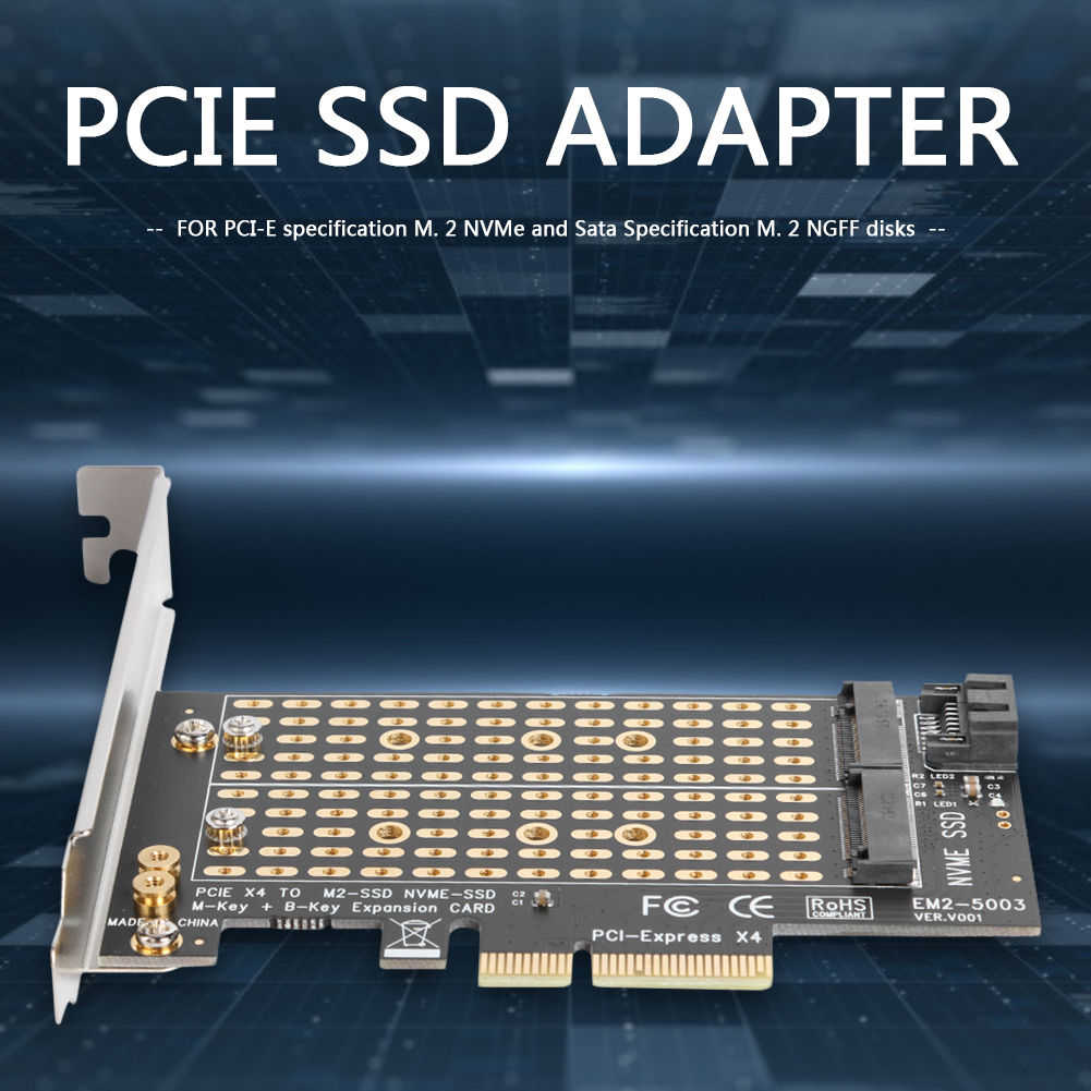 M+B Key SSD - PCIEアダプター M.2 NVMeモジュール PCI-E 3.0 X4 SATA拡張カード オフィス向けコンピューター用品
