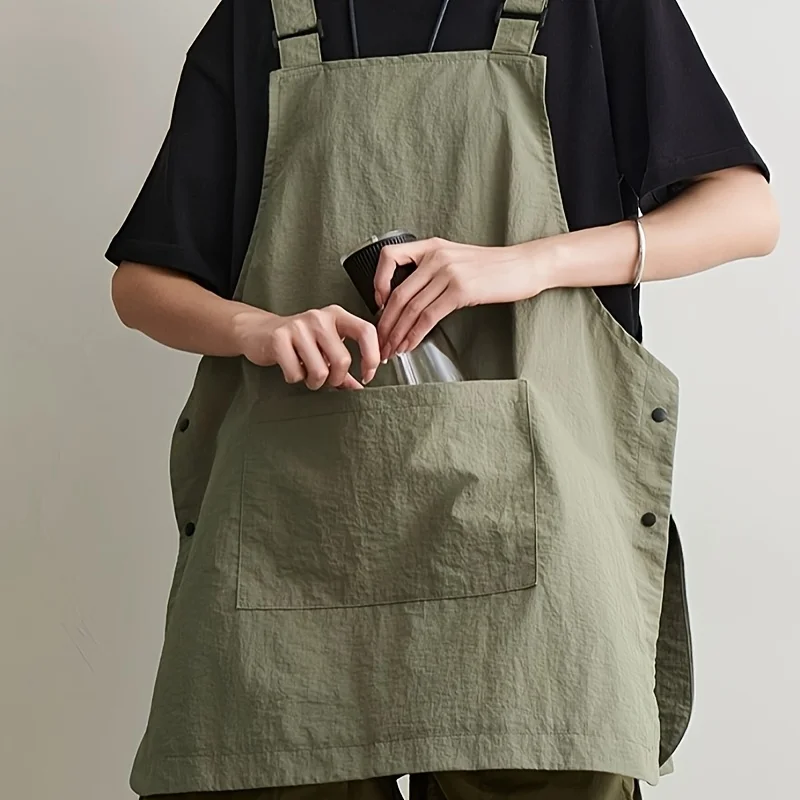 2026 新しい防水屋外理髪店、コーヒーショップ、ケータリング作業服エプロン、ユニセックス家庭用キッチン作業服エプロン男性用