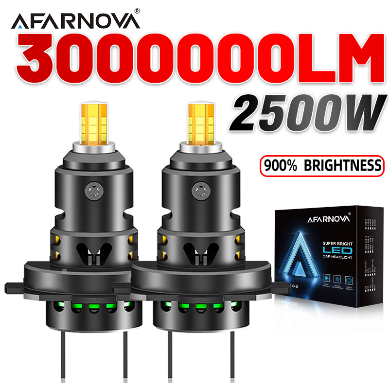 2500 ワットミニ H7 LED 車のヘッドライト電球ライト新しい 360 ° LED Canbus 3000000LM ライト車のターボサイズ h7 ヘッドランプ 6500K 12V ファン付き