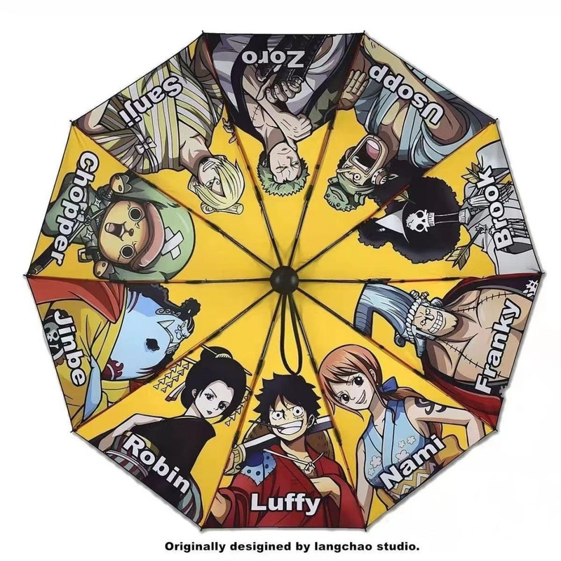 アニメワンピース自動折りたたみ黒ビニール太陽