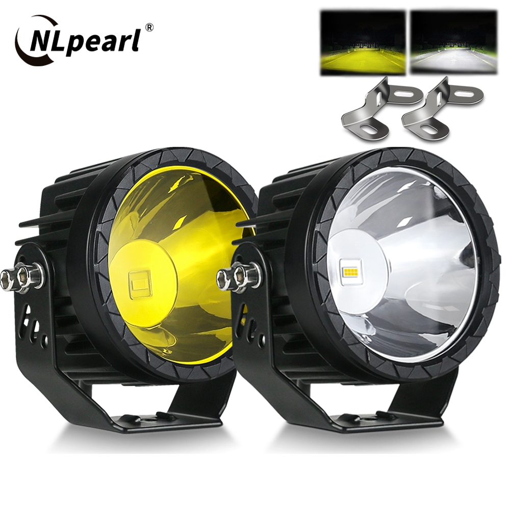 2 個 4 インチ Led ワークライト白黄色スポットライト 12 V 24 V 4 × 4 オフロード 60 ワット超高輝度フォグランプオートバイ ATV ボートダート