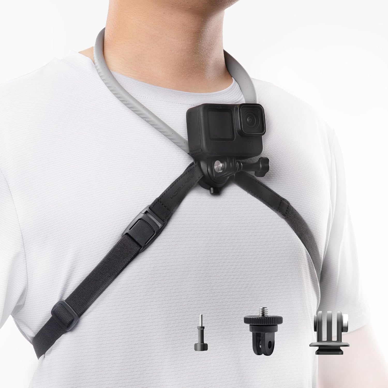 PGYTECH キャップロックネックホールドマウントチェストマウント GoPro 12/11/10 Insta360/DJI Osmo アクションシリコーンアクションカメラ/電話アクセサリー