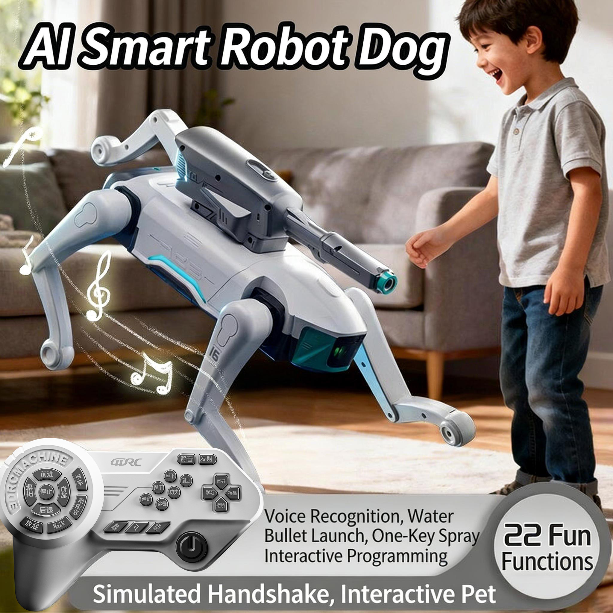 新しい Y16 2026 インテリジェント AI RC ロボット犬音声対話アプリリモコンプログラミング歌ダンシングマシン犬キッズギフトおもちゃ