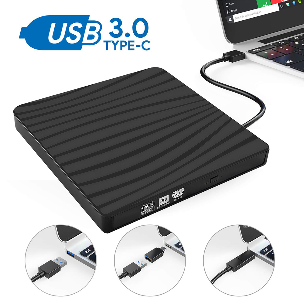 CD/DVD プレーヤー プラグ アンド プレイ外部 CD/DVD ドライブ USB3.0 Type-C ポータブル CD DVD バーナー ラップトップ デスクトップ用ポータブル バーナー リーダー