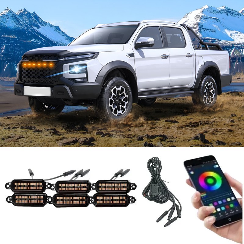 18LED フロントグリルライト JAC T9 車デイタイムランニングライトホイール眉毛ランプピックアップ 12V