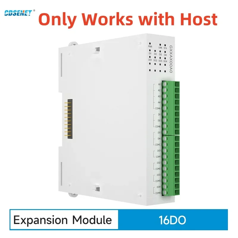 16DO 拡張リモート IO モジュール RS485 イーサネット CDSENET GXXAX00A0 アナログスイッチ取得 Modbus TCP RTU ホストと連携
