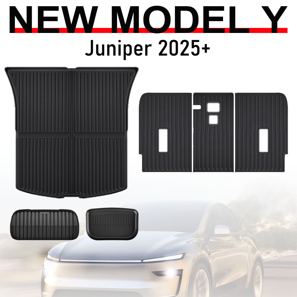 2025 2026 テスラモデル Y ジュニパートランクマット後部座席背もたれカバー保護パッドフランクカーゴライナーキックパッドアクセサリー