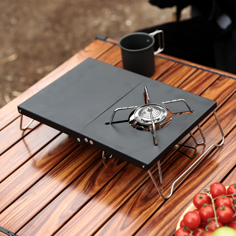 屋外キャンプ折りたたみテーブルステンレス鋼ポータブルスパイダーストーブアクセサリー薄型中空デザインバーベキューピクニックテーブル