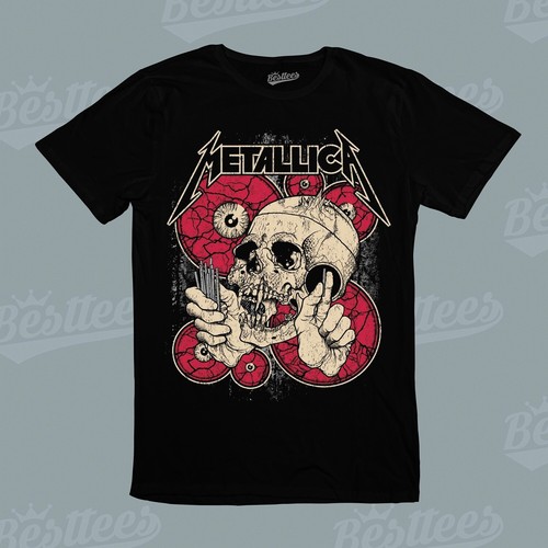 METALLICA スカル グレネード クロスボーン ヘビーメタル ロック ミュージック バンド Tシャツ Tシャツ