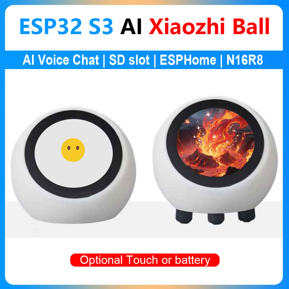 ESP32 S3 1.28 インチ N16R8 開発ボード DeepSeek AI 音声ロボット スマート ホーム アシスタント デスクトップ装身具 ミニ TV 気象ステーション