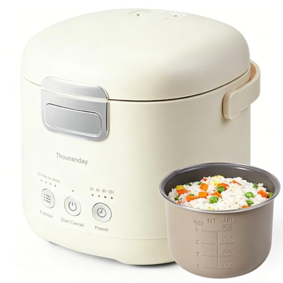 小型炊飯器 ミニ炊飯器 2カップ未調理 4カップ調理済 ポータブル ノンスティックライスメーカー 寮 オフィス用 1-2人用 12時間