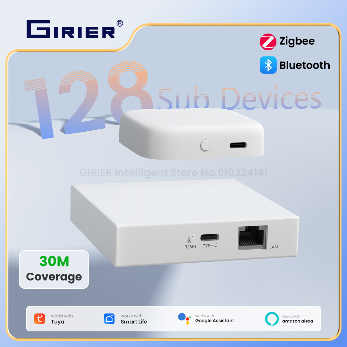 GIRIER Tuya ZigBee 有線/無線ゲートウェイ ハブ ホーム オートメーション システム用スマート ブリッジ 最大 128 台のデバイスをサポート Alexa と連携