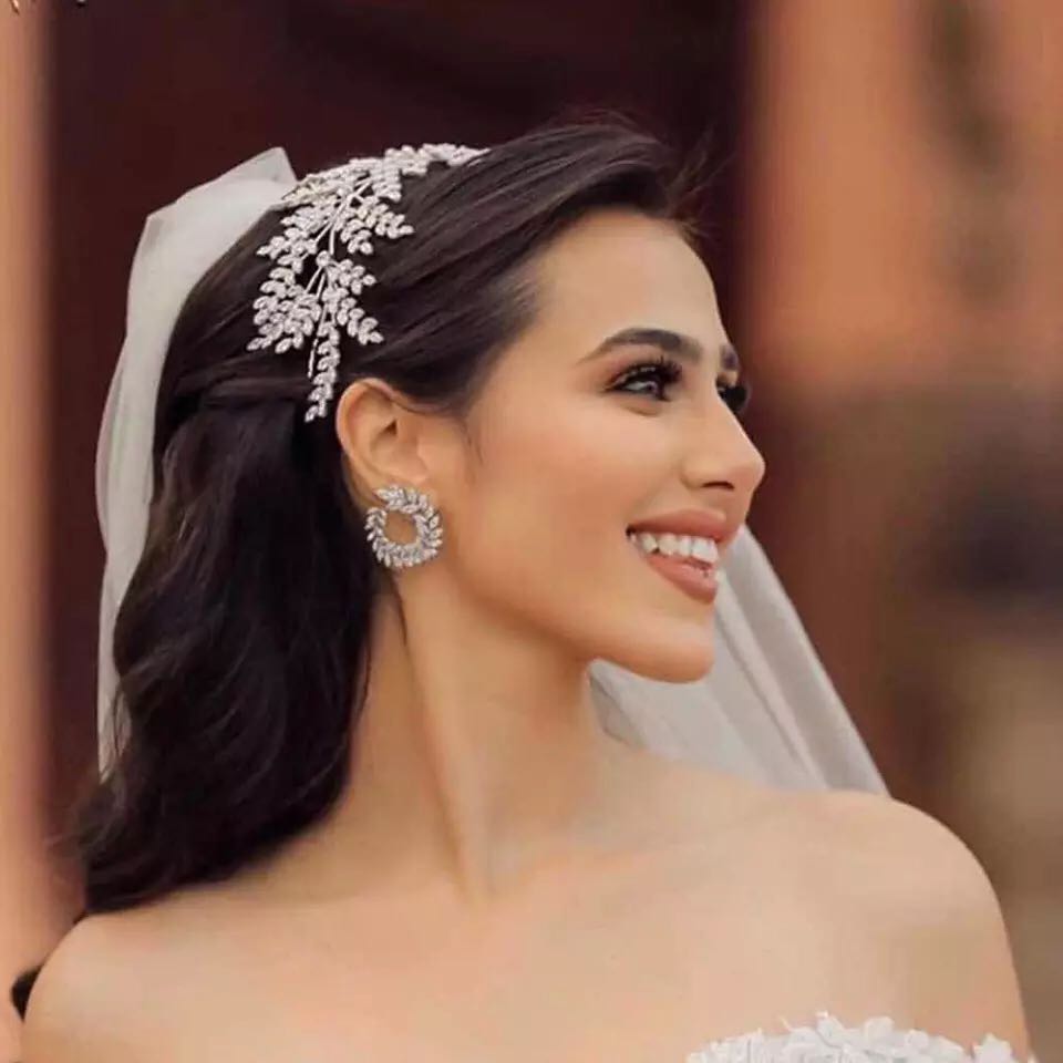 ファッション花嫁ヘッドバンドクリスタルリーフヘアバンド、ASNORA ブライダルクラウンティアラ、ヘアアクセサリー結婚式、ウェディングアクセサリー A01006