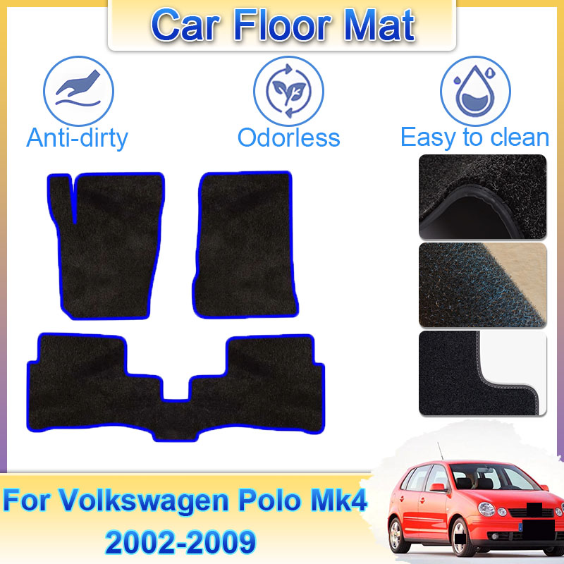 車のフロアマット Vw フォルクスワーゲンポロ Vivo Mk4 2002 〜 2009 9N 6Q 9N3 ラグパネルフットパッドカーペットケープカバー足自動車アクセサリー