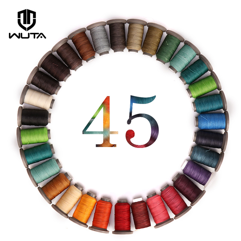 WUTA 1 個 120 メートルレザークラフトワックス糸ラウンド 0.45 ミリメートルポリエステル手縫いライン DIY コード革作業