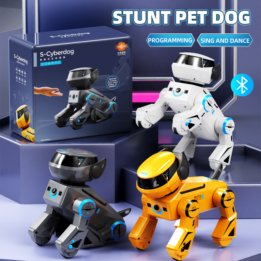 リモートコントロールロボット犬のおもちゃ、インテリジェントプログラミングRCおもちゃの車Bluetoothオーディオロボットスマートインタラクティブスタント音楽子犬ギフト
