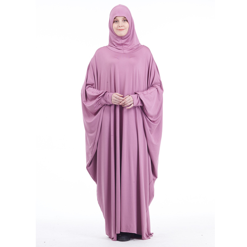 Eid Muslim Women Abaya Dress Full Cover Prayer Garment Hijab Long Khimar Kaftan Robe Overhead Arab Middle East Maxi Gown Islamic