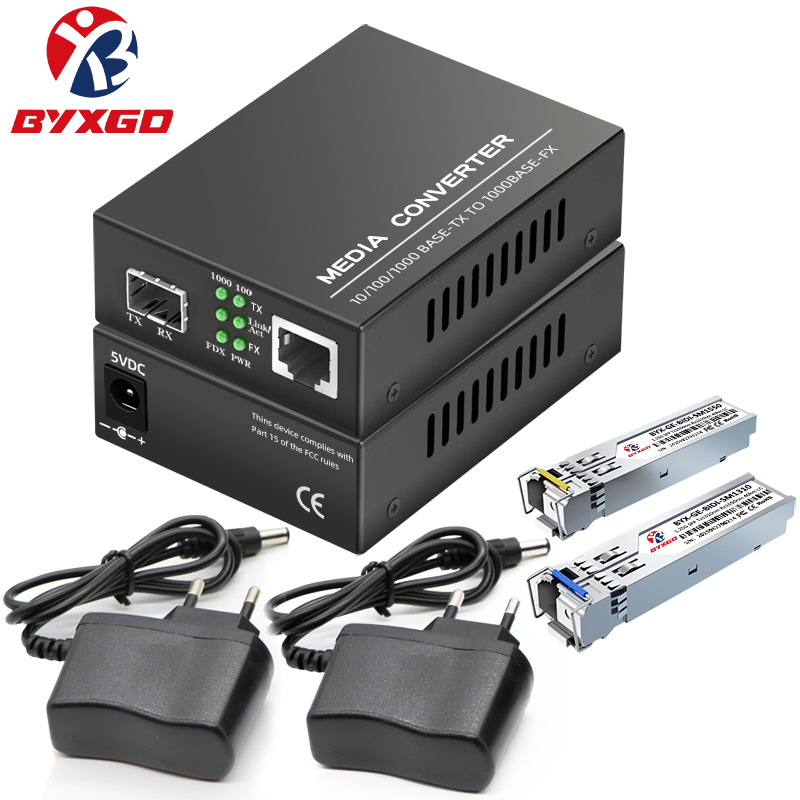 BYXGD ギガビット光ファイバトランシーバー BIDI デュプレックス SFP メディアコンバータプラグアンドプレイ 1000Base 通信アイテム 20 キロ 30 キロ LC