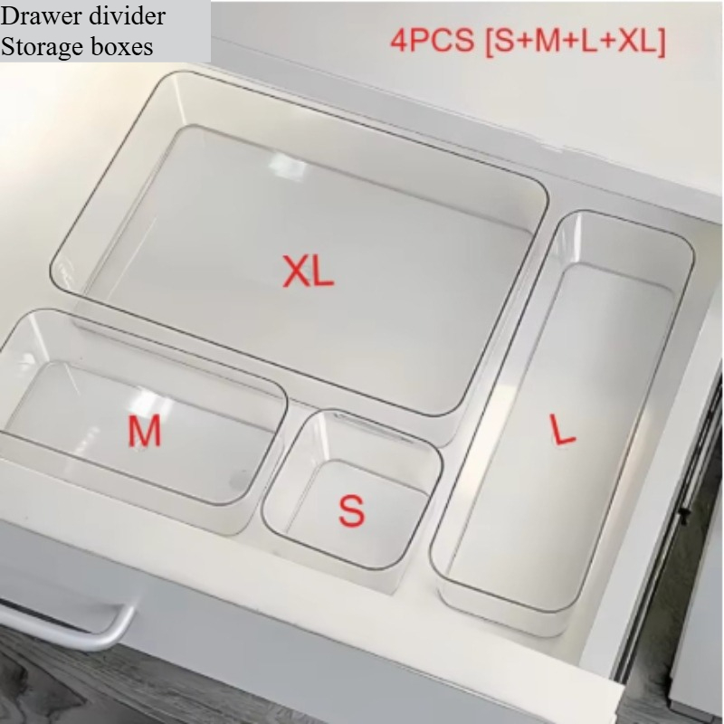 4/7 個引き出しコンパートメント収納ボックスデスクキャビネット内蔵長方形ボックス文具ペン化粧品雑貨整理ボックス