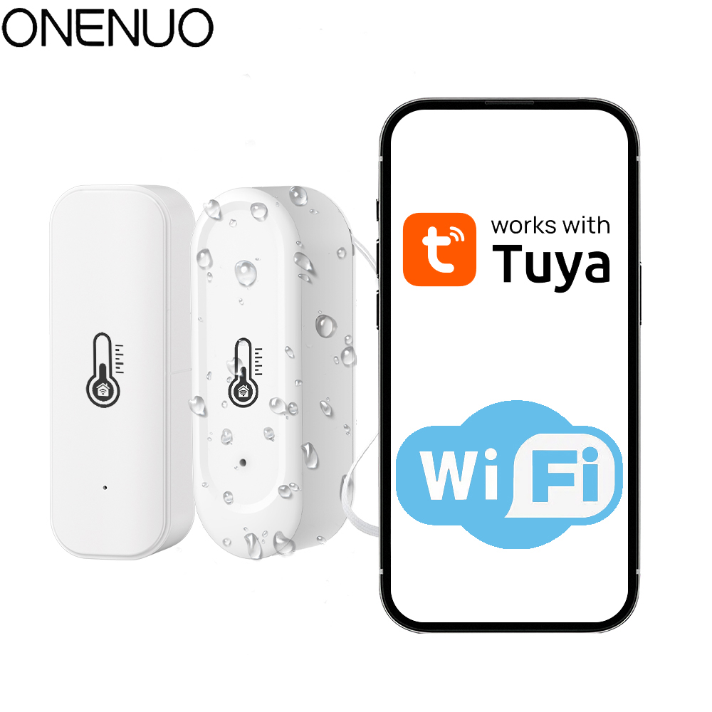 屋内または屋外 IP65 防水 Tuya WiFi 温度湿度センサー家庭用温度計 Alexa Google Home Voice と互換性あり