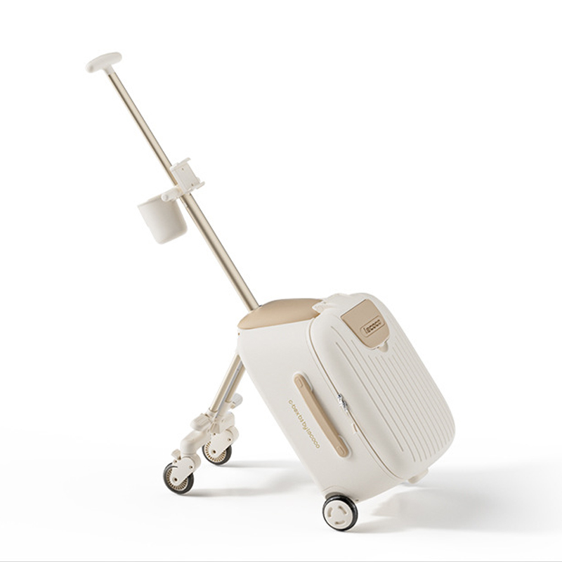 2025 新しい子供用スーツケース座ることができる 20 インチキャリア荷物 2-in-1 取り外し可能なトロリーベビーカー旅行スーツケース