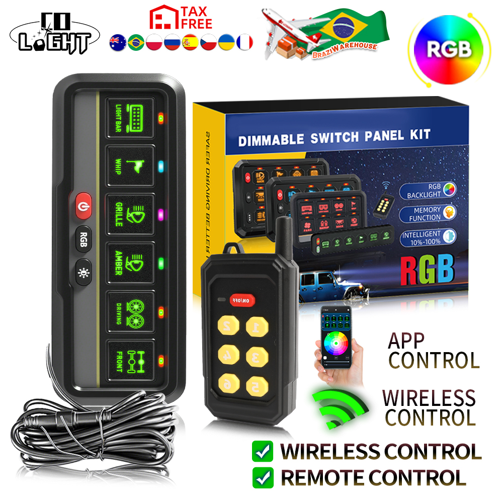 CO LIGHT ユニバーサル 6 ギャングスイッチパネル RGB Led ワークライト DIY バーワイヤレス APP スイッチボックスコントローラトラックオフロード用