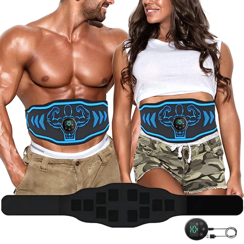 ABS トーニングベルト腹部筋肉トナー EMS 筋肉刺激装置男性女性フィットネストレーニングボディシェイピングホームジムワークアウト運動