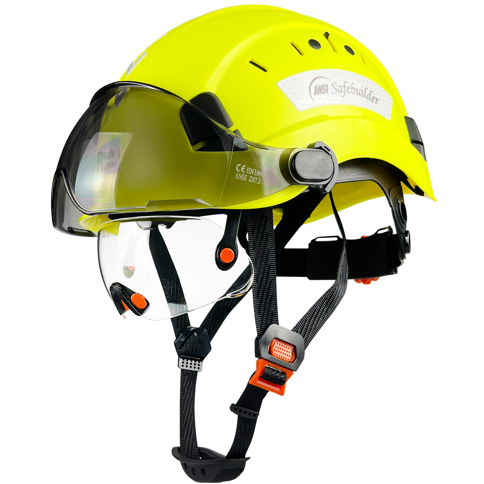 建設安全ヘルメット ハードハット バイザーと安全メガネ付き ANSI Z89.1 Cascos De Construccion 通気性 ABS 作業用ヘルメット