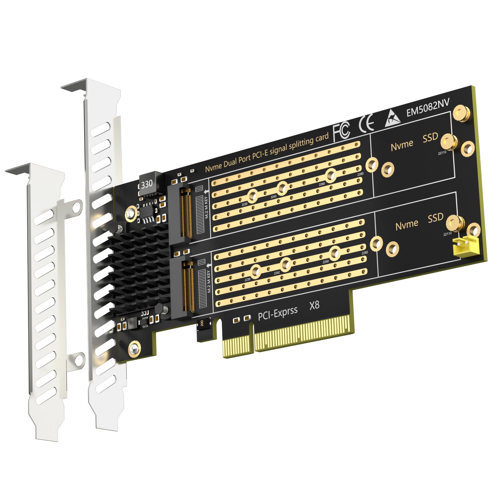 2スロットM.2 PCIeアダプター（M.2 NVMe SSD 2台用）、ソフトウェアM.2 SSD RAID、PCIe分岐なし