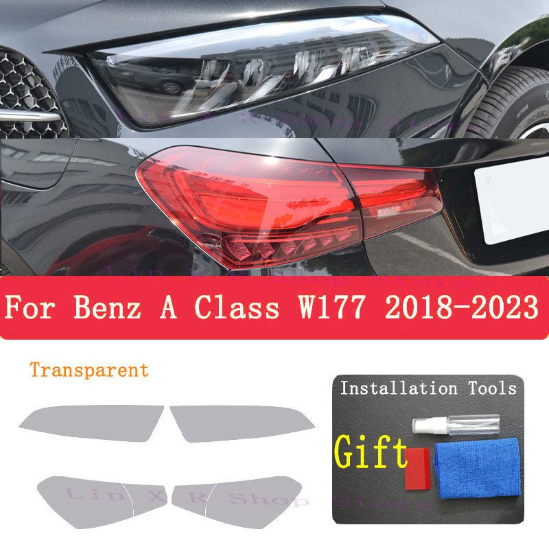 ベンツ A Ciass W177 2018-2023 TPU 車外装ヘッドライト傷防止保護フィルムヘッドランプ修理ステッカーアクセサリー