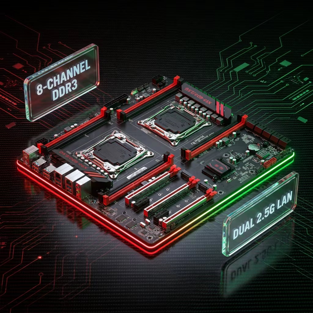 JGinyue X99-8D3 マザーボード LGA 2011-3 サポート Xeon E5 V3 V4 CPU 8 * DDR3 RAM スロット 2.5G LAN NVMe M.2 SATA3.0 ゲームメインボード