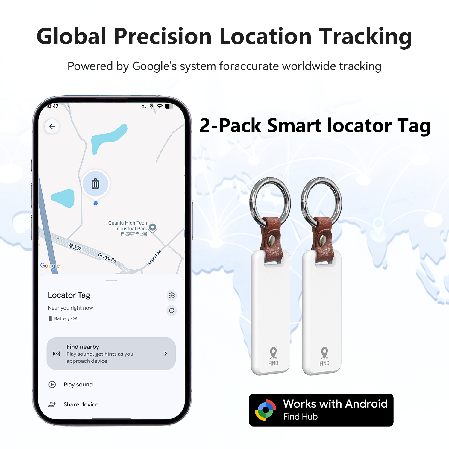 Android スマートフォン用スマート ロケーション トラッカー 2 個パック Google の Find Hub アプリと連携 Xiaomi Samsung Pixel 用キー ファインダー スマート タグ