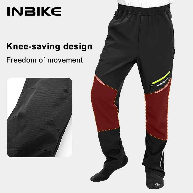 INBIKE 冬​​男性サイクリングパンツロングバイクパンツ防水抗汗通気性ポケット自転車ズボン乗馬服 QG202