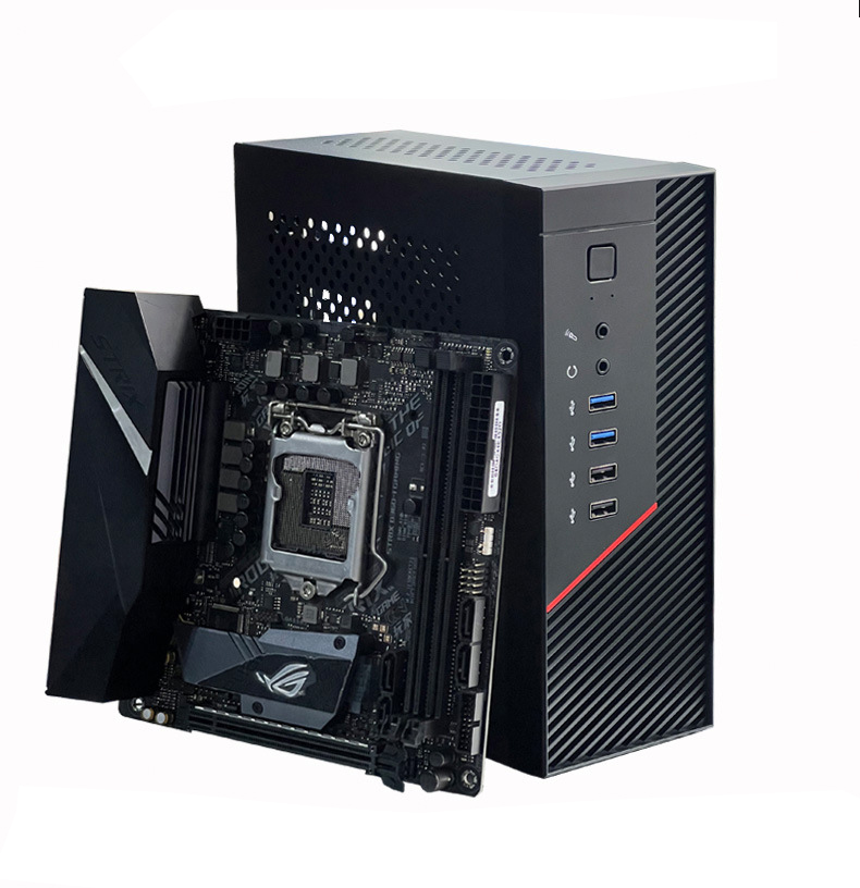CNC カスタムパーツブラックミニタワーゲーミング PC シャーシ静かなコンピュータタワーケースアクセサリー