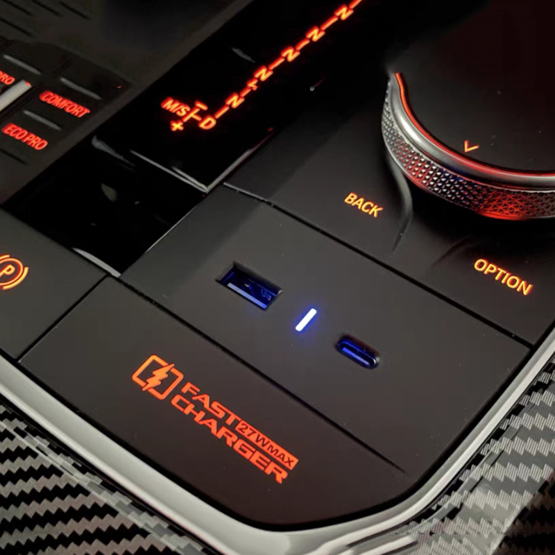 Bmw G42 G20 G21 G22 G23 G26 G28 I3 I4 27 ワット車の USB タイプ C 充電器高速電話充電器ギアシフトレバー充電ホルダートリム