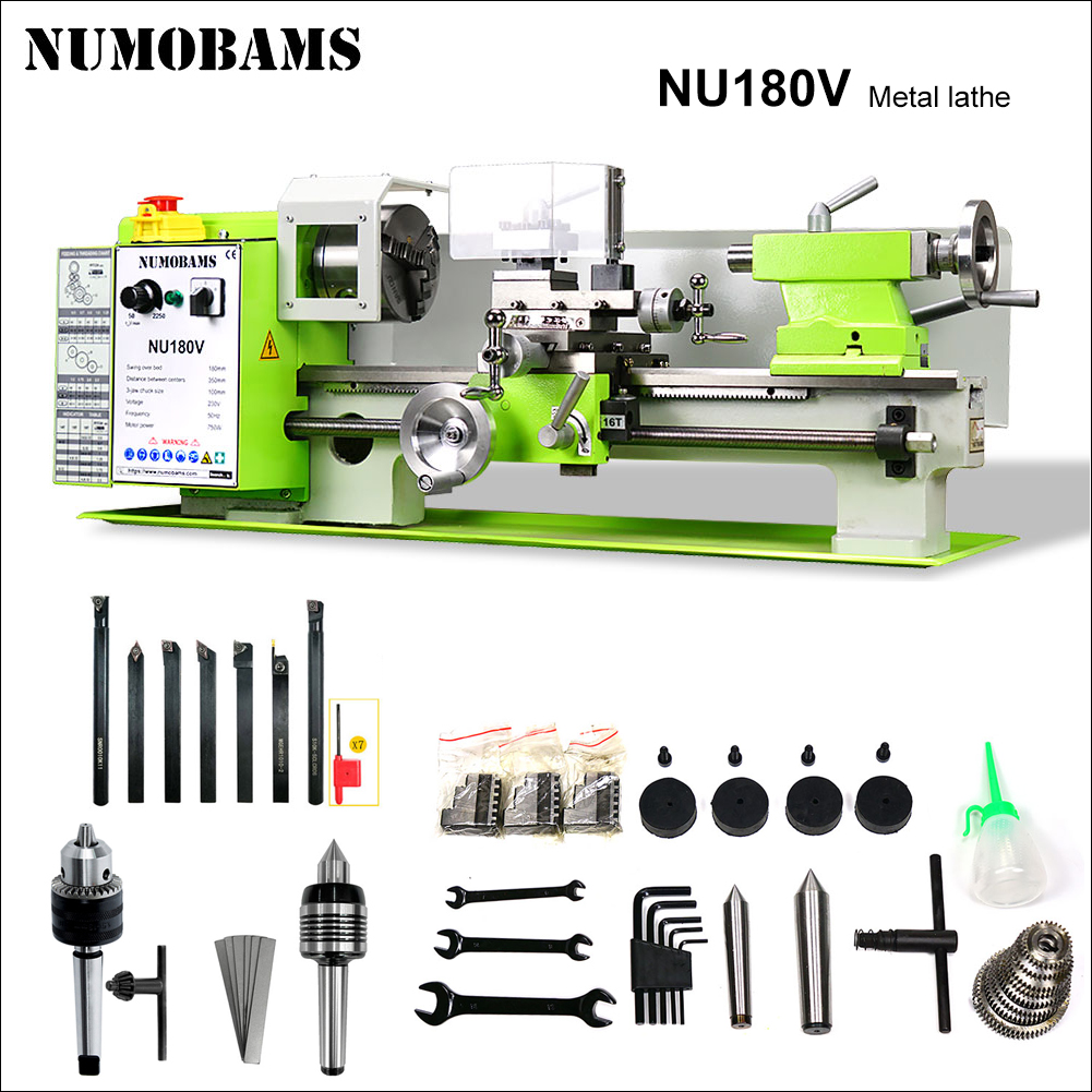 NUMOBAMS NU180V 750W ブラシレスモーター 32mm スピンドルボア ミニ金属旋盤