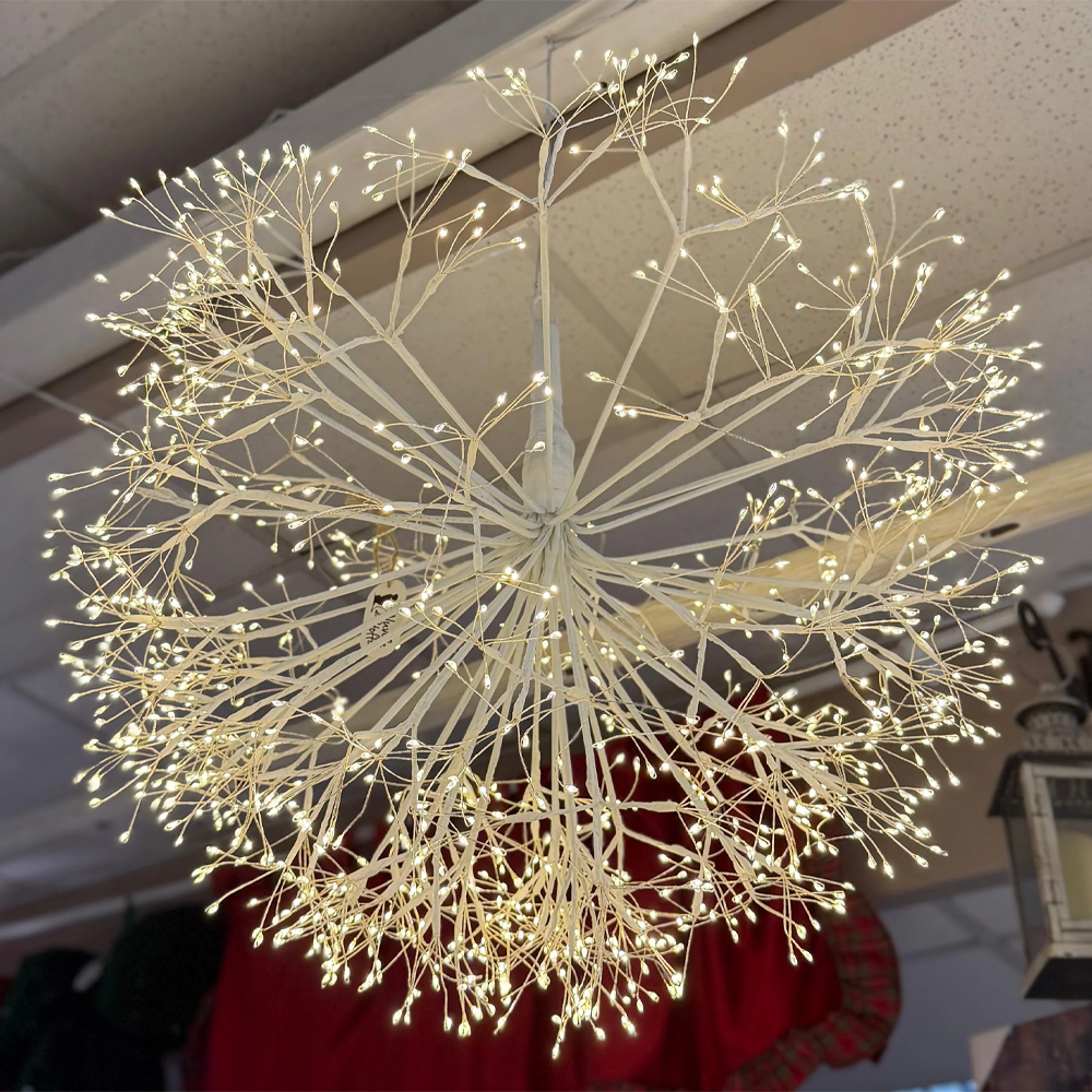 12.9インチ 192LED ハンギングシャンデリア タンポポライト リビングルーム用 E26/E27 花火フェアリーライト 屋外屋内用