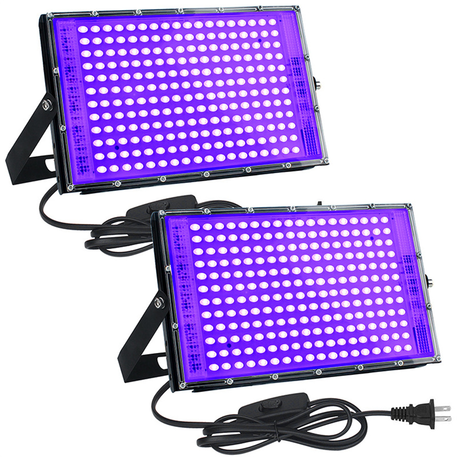 1/2 パック 300 ワット 216 LED UV フラッドライト紫外線ステージランプ 395nm 蛍光 UV ブラックライト DJ ディスコパーティーステージバックライト