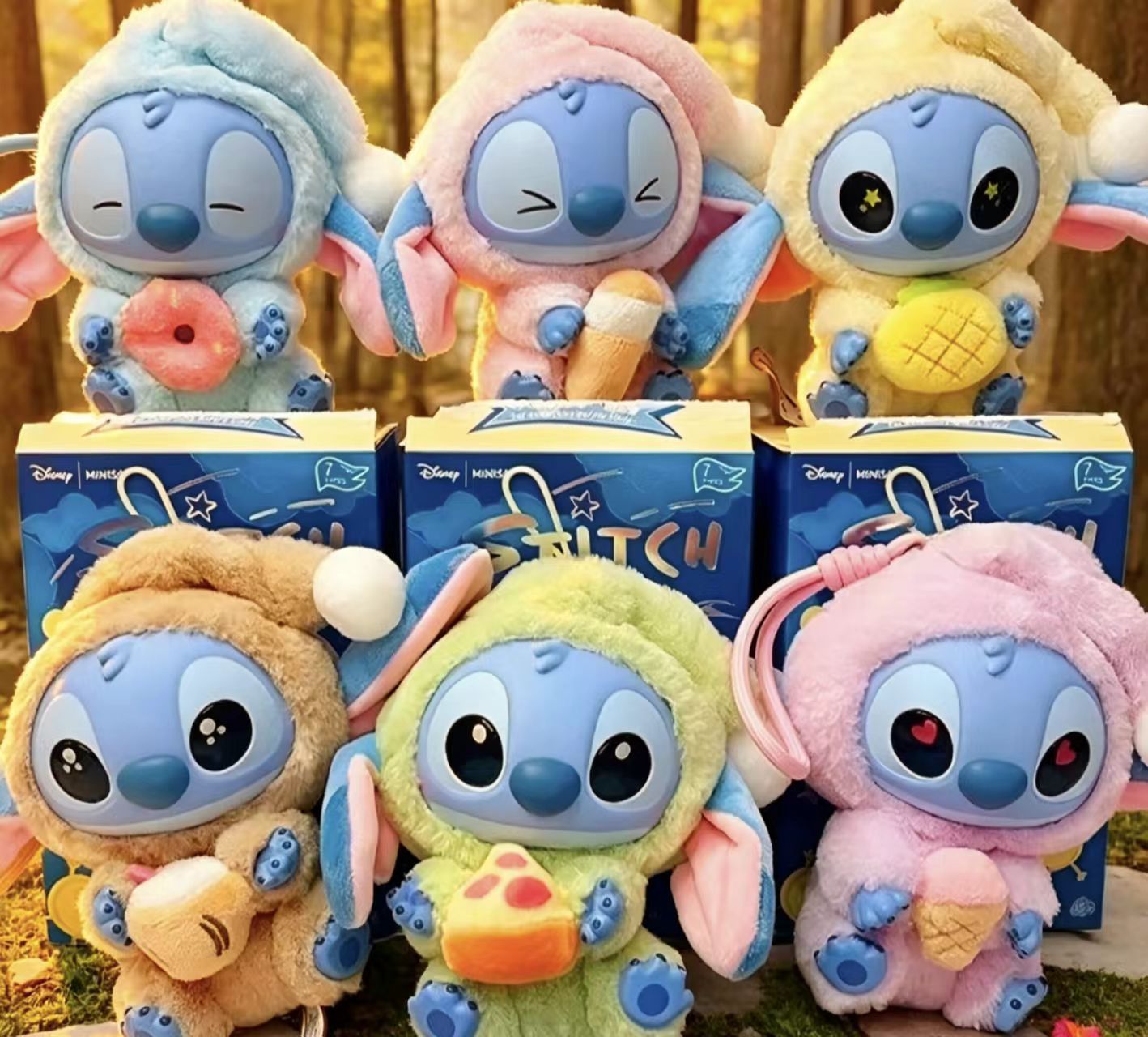 6PVCS ステッチベルベットブラインドボックスかわいいブラインドボックスぬいぐるみエイリアンステッチ周辺ブラインドボックスペンダント