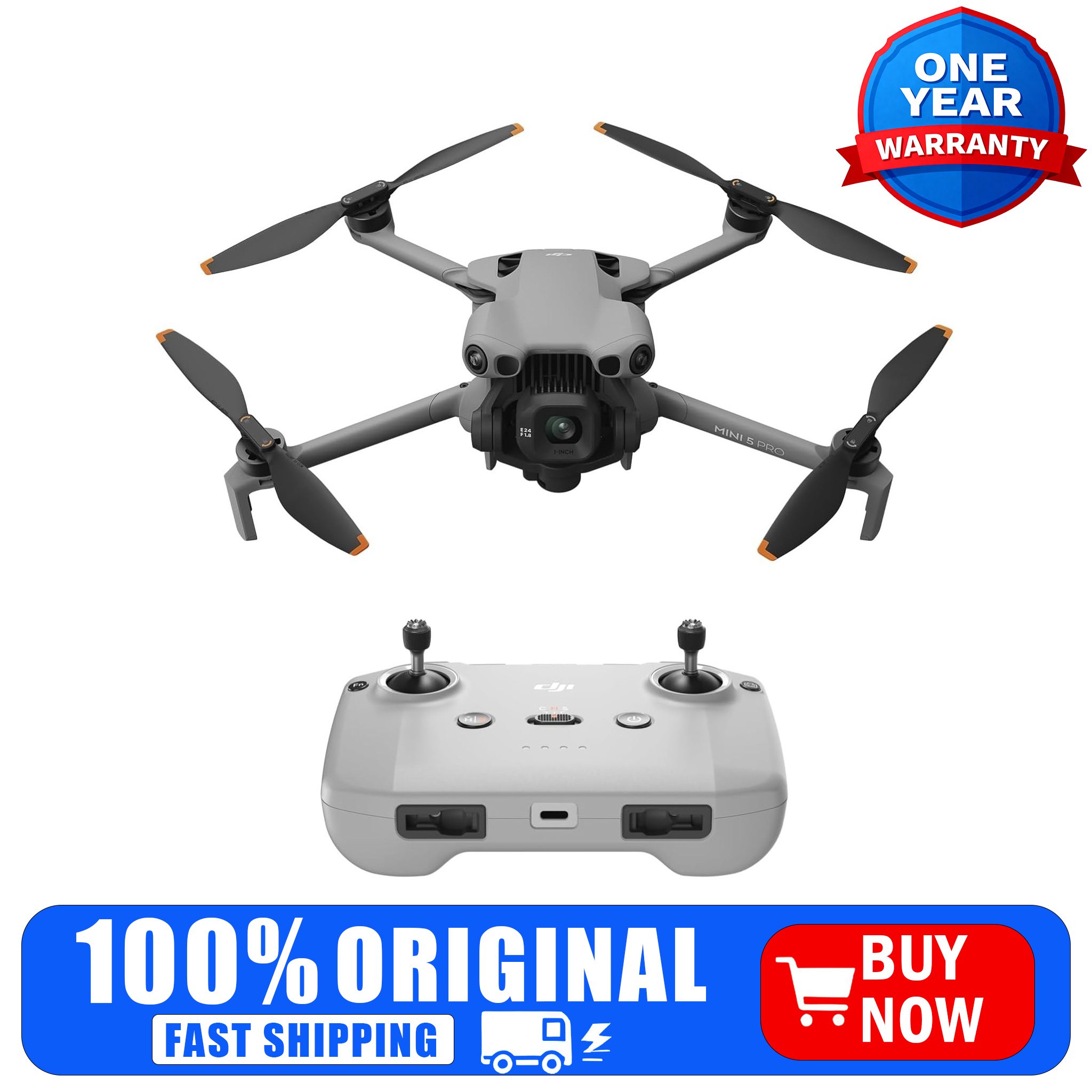 DJI Mini 5 Pro 4K ドローン、1 インチ CMOS カメラ、全方向障害物検知、249g 未満